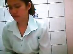Secret cam hidden in asian office toilet more videos on HONEYCAMGIRLS.com